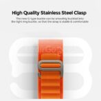 Bracelet boucle Alpine pour Apple Watch, en tissu et Nylon, confortable, pour IWatch Ultra 42MM/44MM/45MM/49MM série 7 6 5 3 Se 8 2022 orange/smartwatch /montre connectée – Image 4