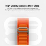 Bracelet boucle Alpine pour Apple Watch, en tissu et Nylon, confortable, pour IWatch Ultra 42MM/44MM/45MM/49MM série 7 6 5 3 Se 8 2022 orange/smartwatch /montre connectée – Image 4
