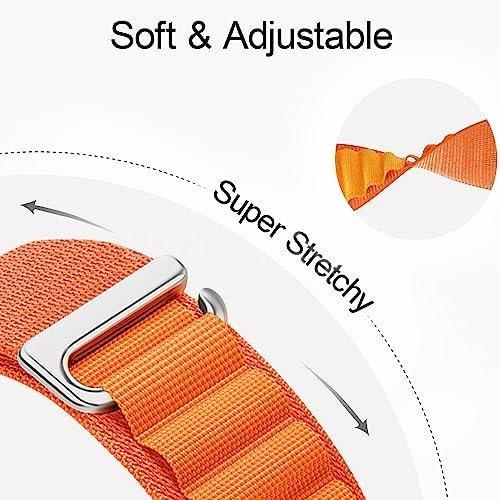1000007423.jpg Bracelet boucle Alpine pour Apple Watch, en tissu et Nylon, confortable, pour IWatch Ultra 42MM/44MM/45MM/49MM série 7 6 5 3 Se 8 2022 orange/smartwatch /montre connectée – Image 2