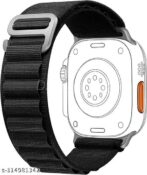 سوار بوكل Alpine من أجل Apple Watch, في النسيج والنايلون, مريح, لسلسلة IWatch Ultra 42MM / 44MM / 45MM / 49MM 7 6 5 3 حد ذاتها 8 2022 أسود/ساعة ذكية/ساعة متصلة