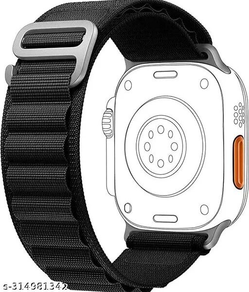 سوار بوكل Alpine من أجل Apple Watch, في النسيج والنايلون, مريح, لسلسلة IWatch Ultra 42MM / 44MM / 45MM / 49MM 7 6 5 3 حد ذاتها 8 2022 أسود/ساعة ذكية/ساعة متصلة
