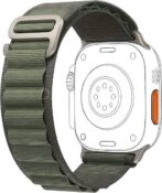 Bracelet boucle Alpine pour Apple Watch, en tissu et Nylon, confortable, pour IWatch Ultra 42MM/44MM/45MM/49MM série 7 6 5 3 Se 8 2022 vert foncé/smartwatch /montre connectée – Image 5