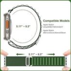 Bracelet boucle Alpine pour Apple Watch, en tissu et Nylon, confortable, pour IWatch Ultra 42MM/44MM/45MM/49MM série 7 6 5 3 Se 8 2022 vert foncé/smartwatch /montre connectée – Image 2