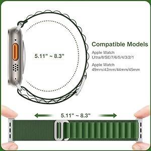 1000007435.jpg Bracelet boucle Alpine pour Apple Watch, en tissu et Nylon, confortable, pour IWatch Ultra 42MM/44MM/45MM/49MM série 7 6 5 3 Se 8 2022 vert foncé/smartwatch /montre connectée – Image 2