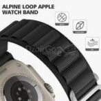 ⁦سوار بوكل Alpine من أجل Apple Watch, في النسيج والنايلون, مريح, لسلسلة IWatch Ultra 42MM / 44MM / 45MM / 49MM 7 6 5 3 حد ذاتها 8 2022 أسود/ساعة ذكية/ساعة متصلة⁩ - الصورة ⁦2⁩