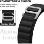 Bracelet boucle Alpine pour Apple Watch, en tissu et Nylon, confortable, pour IWatch Ultra 42MM/44MM/45MM/49MM série 7 6 5 3 Se 8 2022 noir/smartwatch /montre connectée – Image 3