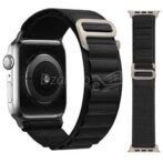 سوار بوكل Alpine من أجل Apple Watch, في النسيج والنايلون, مريح, لسلسلة IWatch Ultra 42MM / 44MM / 45MM / 49MM 7 6 5 3 حد ذاتها 8 2022 أسود/ساعة ذكية/ساعة متصلة - الصورة 4