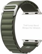 Bracelet boucle Alpine pour Apple Watch, en tissu et Nylon, confortable, pour IWatch Ultra 42MM/44MM/45MM/49MM série 7 6 5 3 Se 8 2022 vert foncé/smartwatch /montre connectée – Image 3