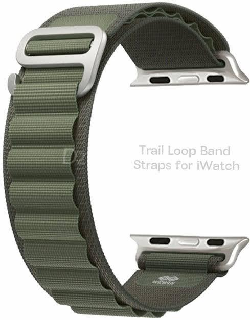 1000007447.jpg Bracelet boucle Alpine pour Apple Watch, en tissu et Nylon, confortable, pour IWatch Ultra 42MM/44MM/45MM/49MM série 7 6 5 3 Se 8 2022 vert foncé/smartwatch /montre connectée – Image 3