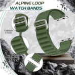 Bracelet boucle Alpine pour Apple Watch, en tissu et Nylon, confortable, pour IWatch Ultra 42MM/44MM/45MM/49MM série 7 6 5 3 Se 8 2022 vert foncé/smartwatch /montre connectée