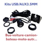 Chargeur auto intégré,boutons auto Passe Cloison USB-A Mâle / RCA Mâle vers USB-A Femelle / Jack 3.5mm Femelle 1m – Image 2