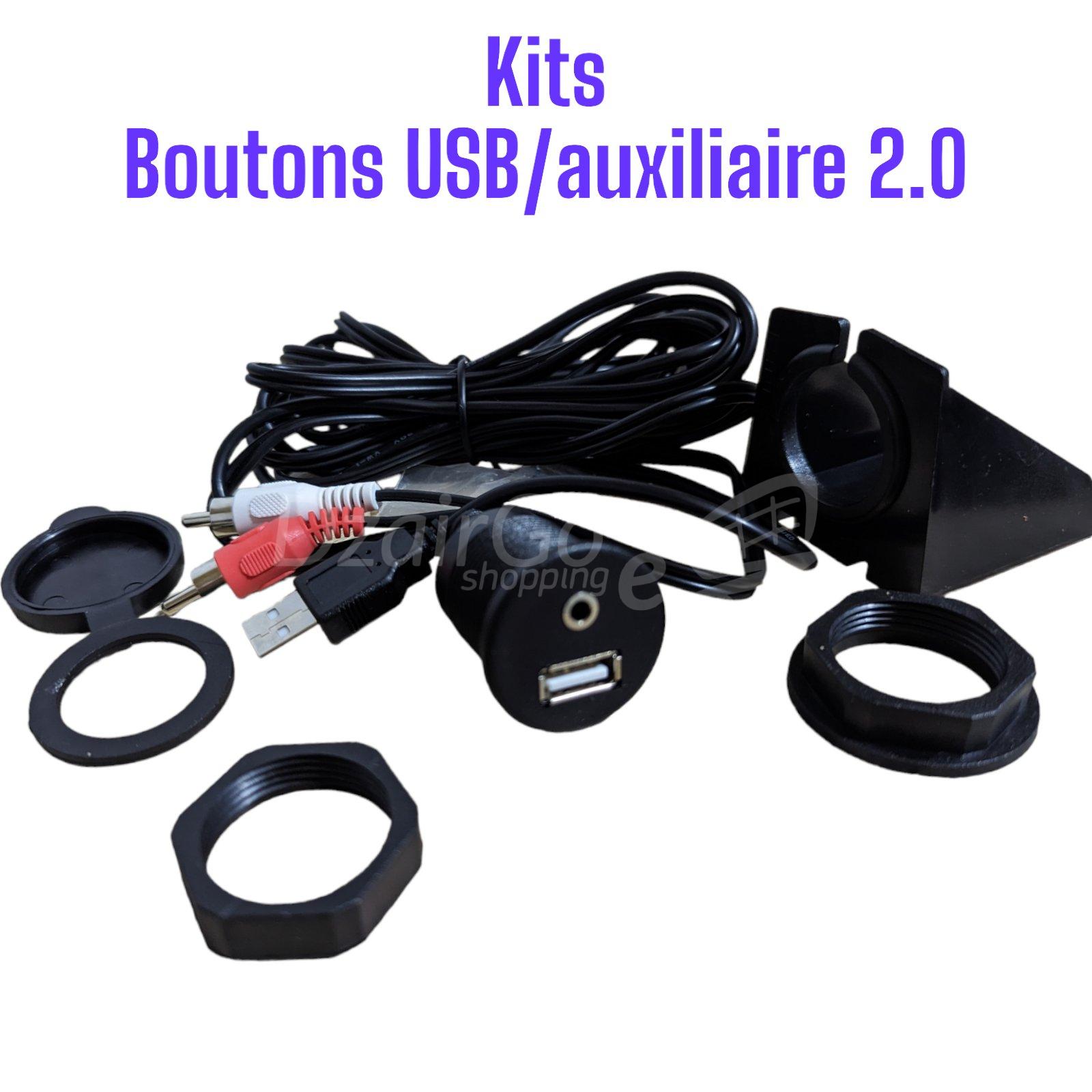 1000007899.jpg Chargeur auto intégré,boutons auto Passe Cloison USB-A Mâle / RCA Mâle vers USB-A Femelle / Jack 3.5mm Femelle 1m – Image 3