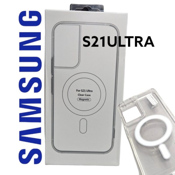 Coque pour Samsung Galaxy S21 Ultra 5G 6,8", Transparente Coque MagSafe s21u magnétique