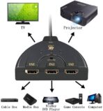 3 منفذ HDMI التبديل,موزع محول HDMI عالي الدقة 1080P 3 الى 1 مرن 3 × الإدخالات 1 x نوع Dolby True HD Audio للتلفزيون