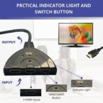 3 منفذ HDMI التبديل,موزع محول HDMI عالي الدقة 1080P 3 الى 1 مرن 3 × الإدخالات 1 x نوع Dolby True HD Audio للتلفزيون - الصورة 2