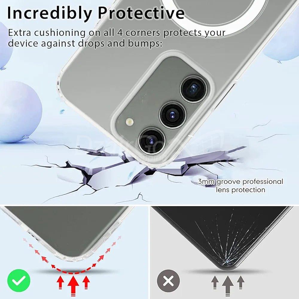 10000حافjpg لهاتف سامسونج جالاكسي S21 الترا 5 جي 6.8 بوصة Coque pour Samsung Galaxy S21 Ultra  5G 6,8", Transparente Coque MagSafe s21u  magnétique - الصورة 3