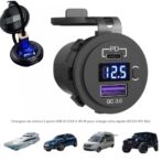 Chargeur intégré USB avec écran auto,camion, moto, 36w, PD Type C, QC 3.0, 12V, 24V – Image 2