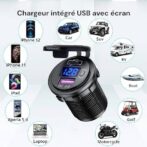 Chargeur intégré USB avec écran auto,camion, moto, 36w, PD Type C, QC 3.0, 12V, 24V
