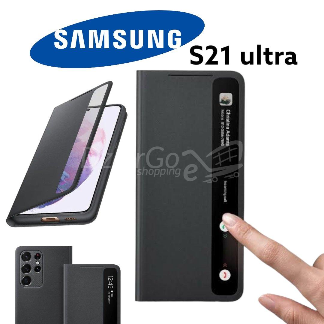 1000009372.jpg pochette étui portefeuille Samsung s21ultra smart view original noire s21 ultra – Image 1