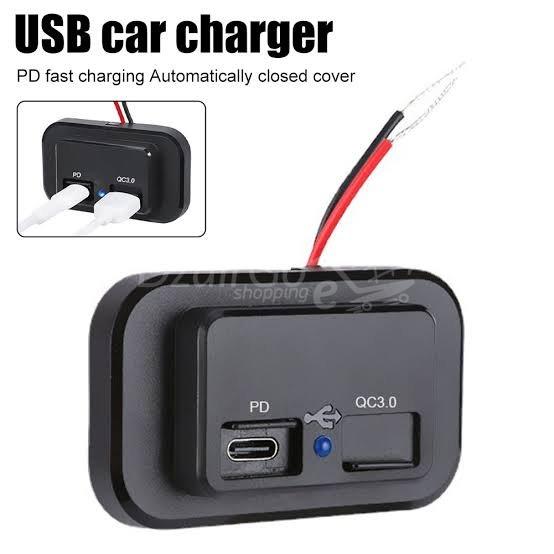 1000009460.jpg Chargeur intégré double ports USB À+type c / apparent Prise de charge ,  12v/24v 4.8A 3.0 Quick charge – Image 6