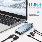 محور USB C, محول يو اس بي سي, دونجل 11 في 1 مع 4K HDMI, ماك بوك - الصورة 2