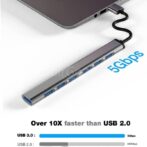 adaptateur type c 2en1 Hub 7 En 1 USB 3.0 & USB Type-C Multiport Vers USB 3.0 & Ports USB-C  MacBook/smartphone/tablette – Image 5