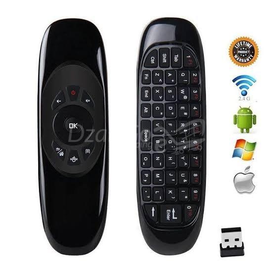 télécommande GYRO Air Mouse rechargeable 2,4 GHz avec rétroéclairage 7 couleurs, récepteur USB et clavier pour boîtier TV, PC, ordinateurs portables, etc.