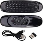 ⁦جهاز تحكم عن بعد بماوس جيروسكوبي قابل لإعادة الشحن 2,4 جيجا هرتز مع الإضاءة الخلفية 7 الألوان, جهاز استقبال USB ولوحة المفاتيح لصندوق التلفزيون, الكمبيوتر, أجهزة الكمبيوتر المحمولة, إلخ.⁩ - الصورة ⁦3⁩