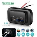 Chargeur intégré double ports USB À+type c / apparent Prise de charge ,  12v/24v 4.8A 3.0 Quick charge – Image 2