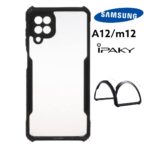 A12M12 جراب سيليكون أكريليك هجين مقاوم للصدمات IPAKY غطاء شفاف SAMSUNG A12 SAMSUNG M12