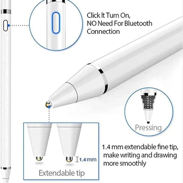 Stylet pour appareils à écran tactile, blanc Compatible avec tous les appareils à écran tactile stylo Magic