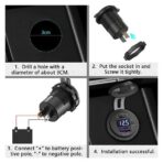 ذكر تلقائي متكامل مزدوج USB في+النوع C مع التبديل, الفولتميتر LED, شاحنة, موتو, حافلة,قارب , 36ث, بي دي نوع ج, مراقبة الجودة 3.0, 12V, 24الخامس - الصورة 7