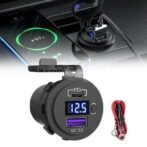 Chargeur intégré USB avec écran auto,camion, moto, 36w, PD Type C, QC 3.0, 12V, 24V – Image 4