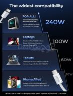 Câble de charge USB‑C 240 W (2 m) ORIGINAL APPLE MacBook et iPhone15 / ipad – Image 5