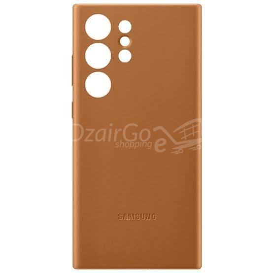 10000حافjpg جلدية لهاتف جالاكسي S24 الترا سلسلة سامسونج الأصلية غطاء جلد الجمل s24ultra Coque Cuir pour Galaxy S24 Ultra Original Samsung Série Leather Cover camel s24ultra - الصورة 4