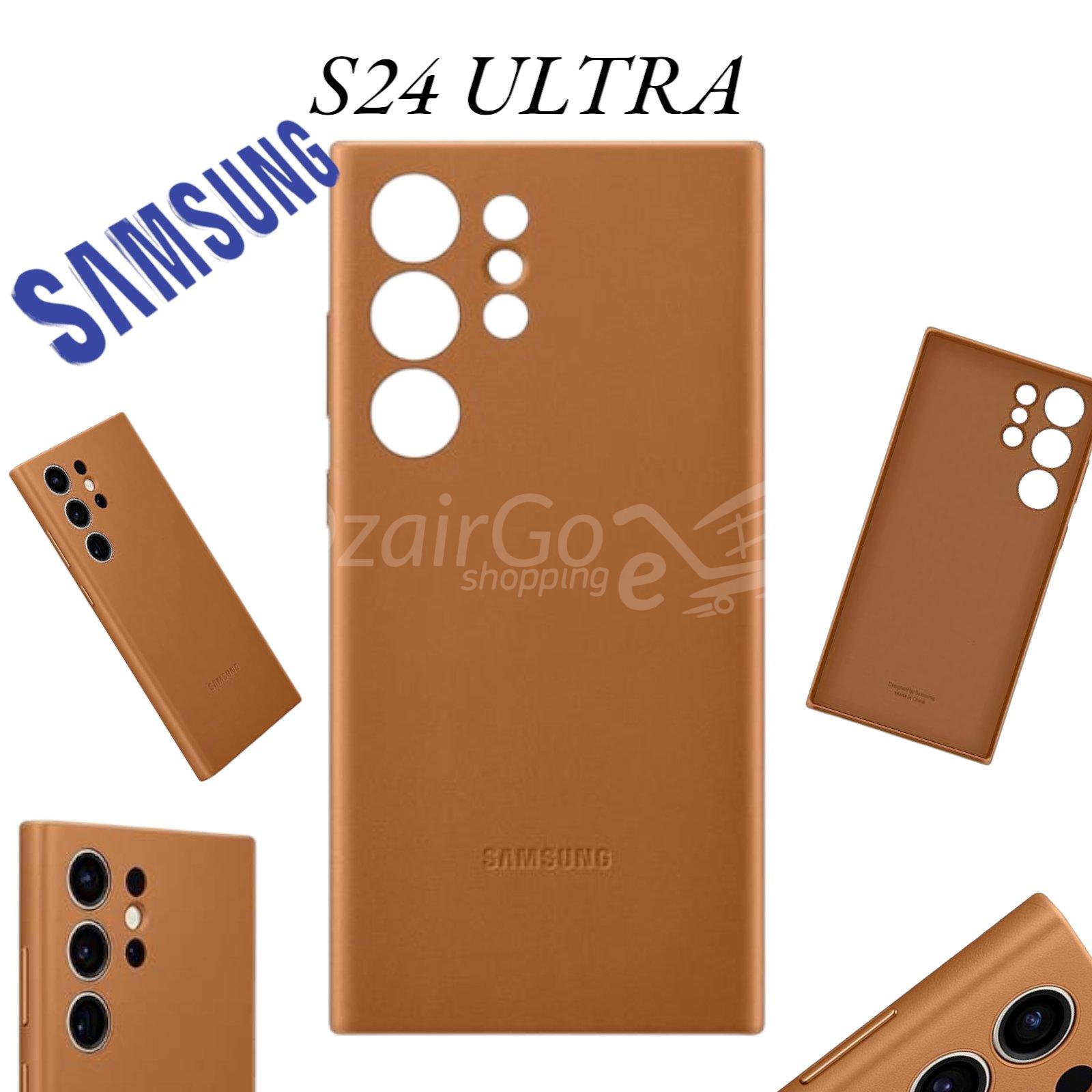 10000حافjpg جلدية لهاتف جالاكسي S24 الترا سلسلة سامسونج الأصلية غطاء جلد الجمل s24ultra Coque Cuir pour Galaxy S24 Ultra Original Samsung Série Leather Cover camel s24ultra - الصورة 1