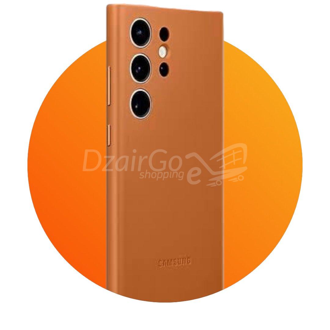 10000حافjpg جلدية لهاتف جالاكسي S24 الترا سلسلة سامسونج الأصلية غطاء جلد الجمل s24ultra Coque Cuir pour Galaxy S24 Ultra Original Samsung Série Leather Cover camel s24ultra - الصورة 5