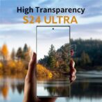 ⁦حزمة 2 في 1 s24ultra زجاج مقسى لهاتف سامسونج جالاكسي S24 الترا, الغراء الكامل, 9ح, زجاج الترا +  عدسة حماية للكاميرا 5 قطع⁩ - الصورة ⁦5⁩