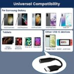 2 Adaptateur audio USB de type C vers 3.5mm, câble pour téléphone Samsung Galaxy S23 S22 S21 Ultra A54 A53 flip 5 ipad – Image 2