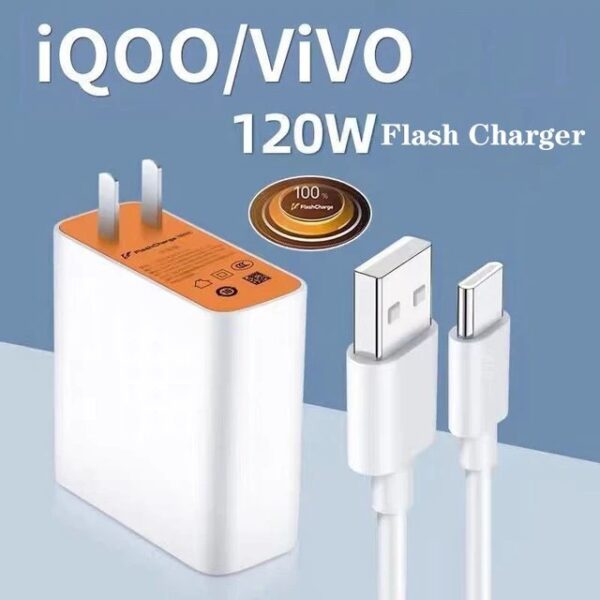 Chargeur vivo FlashCharge 120W /US pin ORIGINAL + son câble d'origine type c