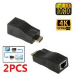 Extension HDMI 4K vers adaptateur Ethernet réseau Lan Rj45-cat 5e-6-6a / 30 mètres