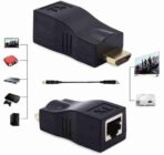 Extension HDMI 4K vers adaptateur Ethernet réseau Lan Rj45-cat 5e-6-6a / 30 mètres – Image 3
