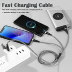 Câble de chargement multiple 3 en 1 original Smart Chip type c/lightning/micro USB fast charging – Image 2