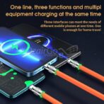 Câble de Charge Rapide 6A 120W, Universel 3 en 1 Type C/Micro/USB iPhone/Pad/etc. – Image 3