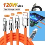 Câble de Charge Rapide 6A 120W,  Universel 3 en 1 Type C/Micro/USB iPhone/Pad/etc.
