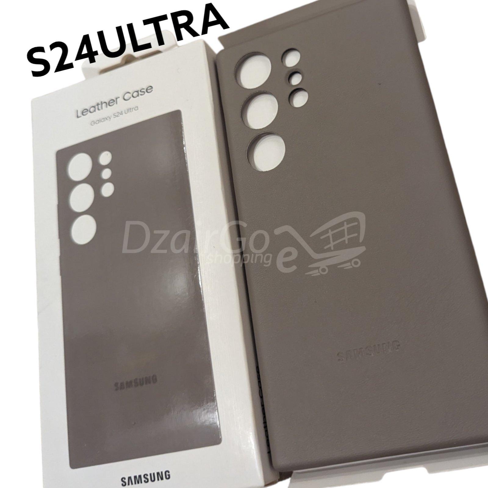 10000حافjpg جلدية لهاتف جالاكسي S24 الترا غطاء جلدي أصلي من سلسلة سامسونج s24ultra رمادي Coque Cuir pour Galaxy S24 Ultra Original Samsung Série Leather Cover s24ultra Gris - الصورة 2