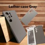 حافظة جلدية لهاتف جالاكسي S24 الترا غطاء جلدي أصلي من سلسلة سامسونج s24ultra رمادي