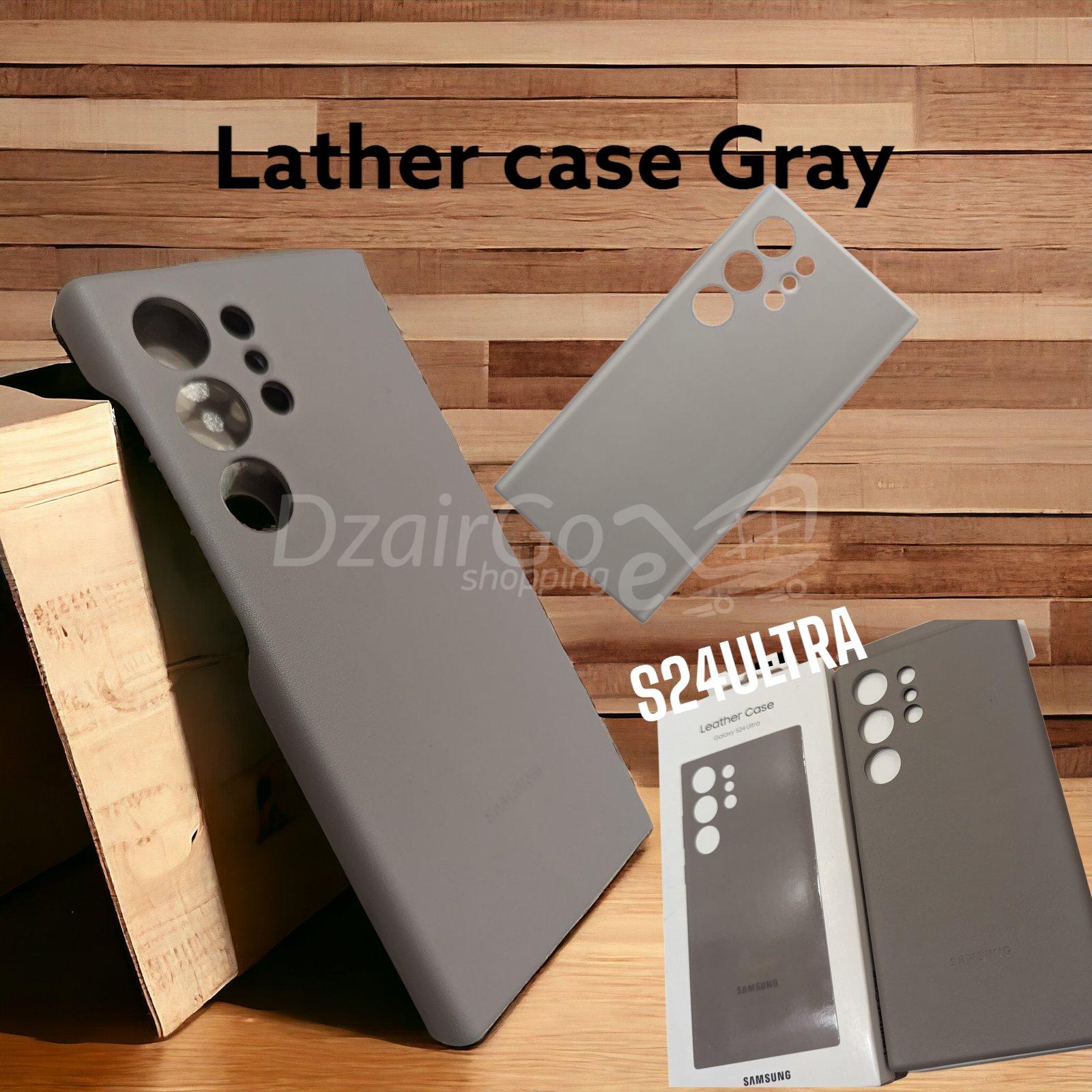 10000حافjpg جلدية لهاتف جالاكسي S24 الترا غطاء جلدي أصلي من سلسلة سامسونج s24ultra رمادي Coque Cuir pour Galaxy S24 Ultra Original Samsung Série Leather Cover s24ultra Gris - الصورة 1