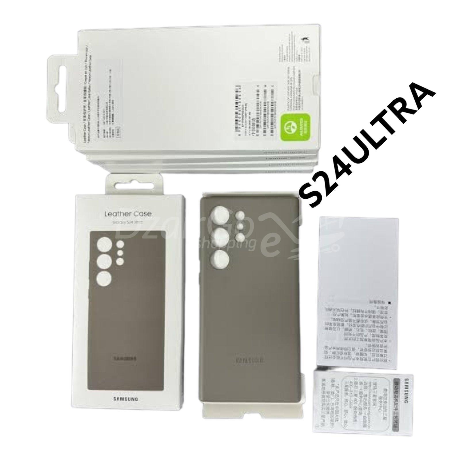 10000حافjpg جلدية لهاتف جالاكسي S24 الترا غطاء جلدي أصلي من سلسلة سامسونج s24ultra رمادي Coque Cuir pour Galaxy S24 Ultra Original Samsung Série Leather Cover s24ultra Gris - الصورة 3