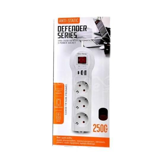 10000قطاjpgالطاقة المقابس والنوع C مع Multiprise 3 prises et Type C avec 2 USB 2 m Blanc 3301U - الصورة 2